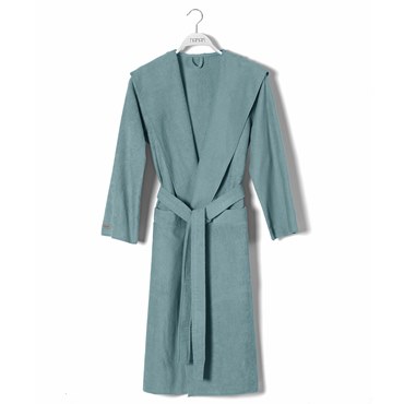 Легкий халат с капюшоном, Hamam, Meyzer, XS, Классический, Унисекс, Бирюзовый, 1 шт.