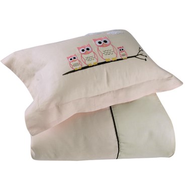 Комплект детского постельного белья, The little casual, Nathalie, Полуторный, Слоновая кость/розовый, 1 шт.
