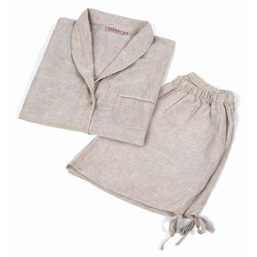 Комплект женский с шортами и рубашкой, Hamam, Grain, Шорты/рубашка, S, Дымчатый (Vapour), 1 шт.