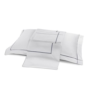 Наволочка из хлопка, Hamam Suite, Contrast, Стандартная, 65x65, Белый/темно серый, 200 ТС, 2 шт.